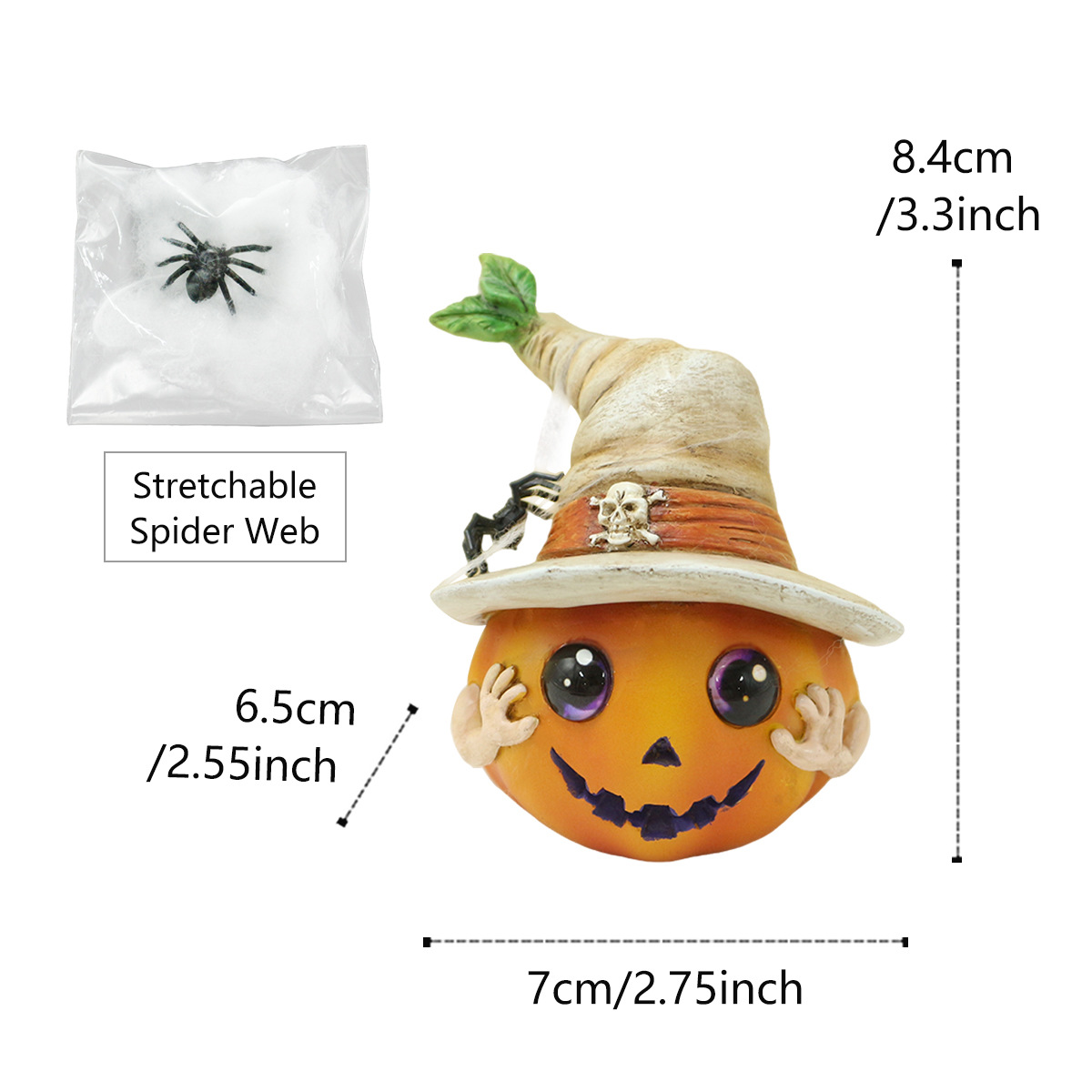 Halloween Decorations Hat Pumpkin Resin Festive Atmosphere Decoration Ornaments Resin Halloween Atmosphere Arrangement 