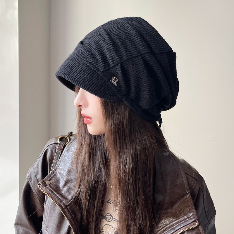 韩版秋季帽子女款时尚复古高级感堆堆帽大头围显脸小保暖百搭冷帽|undefined