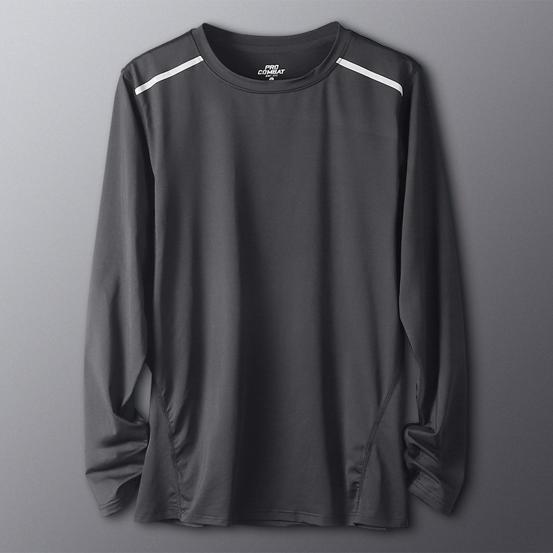 Ropa de fitness para hombres camisetas deportivas de manga larga primavera tiro base secado rápido camiseta de entrenamiento de carrera baloncesto suelto