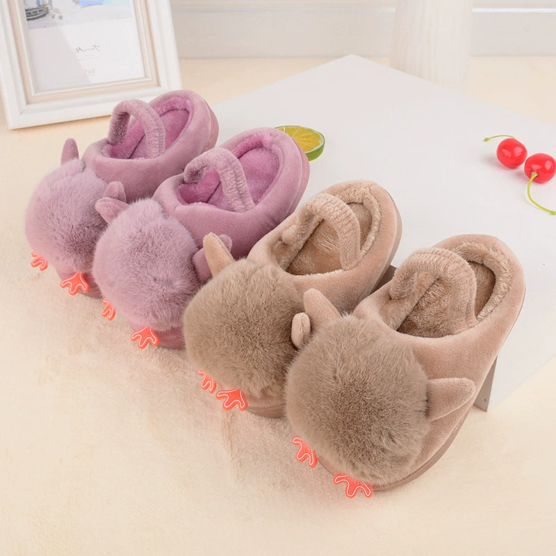 Детские хлопчатобумажные тапочки зимние мальчики и девочки мультфильм милые 1-3 года домашние сумки и теплые детские хлопковые туфли