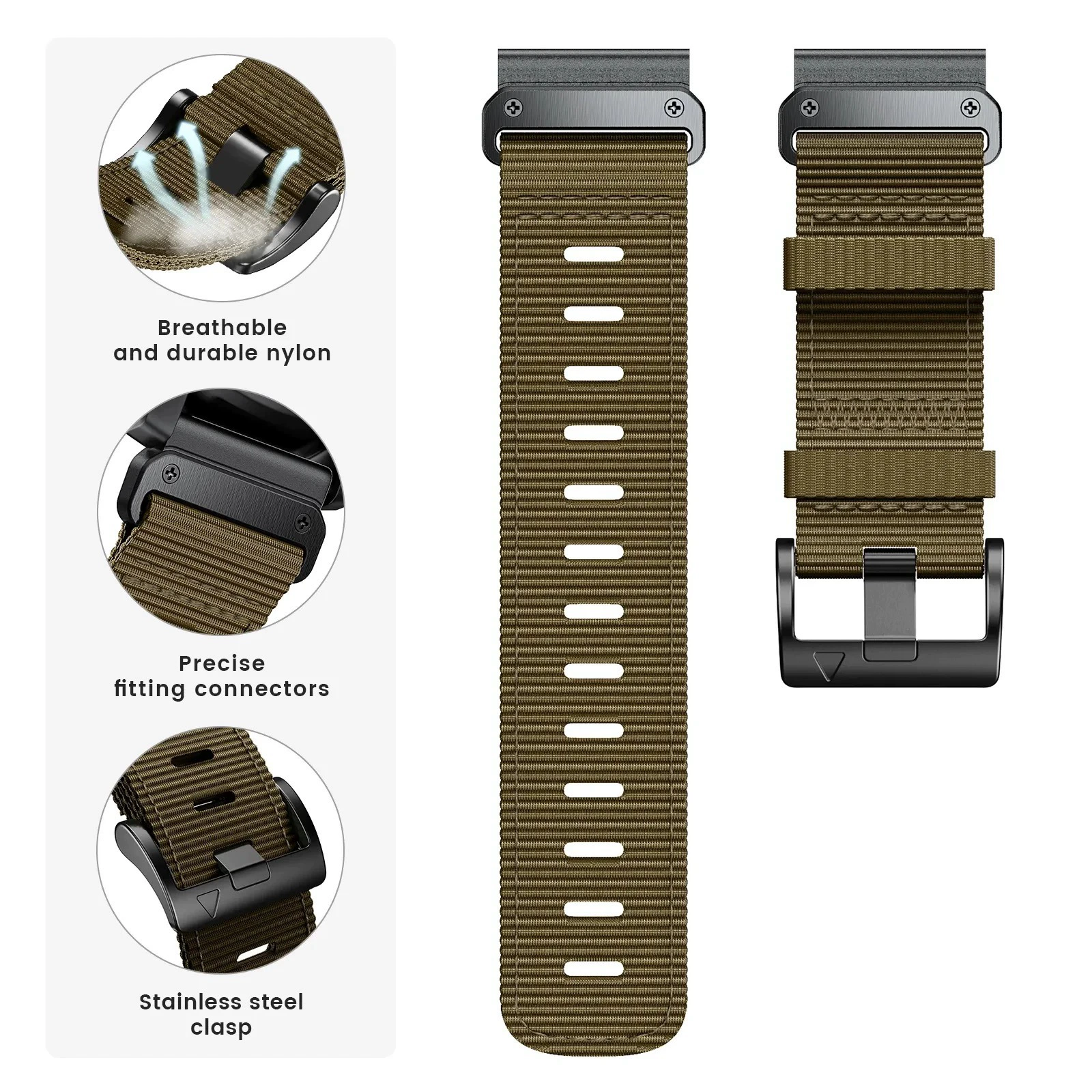 Подходит для Garmin Fenix 8, тканевый нейлоновый ремешок 7X/6/5X Garmin 22/26 мм быстросборный тканевый ремешок
