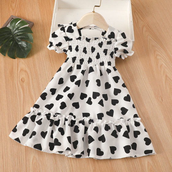 Children's Skirt New Summer Fashionable Skirt Girl's Sweet Lace Floral dress Girl Chiffon dress