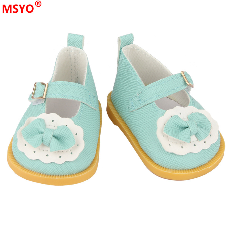 18 pulgadas American Girl muñeca zapatos 43cm muñeca lindo arco amor lentejuelas zapatos muñeca zapatos de lona