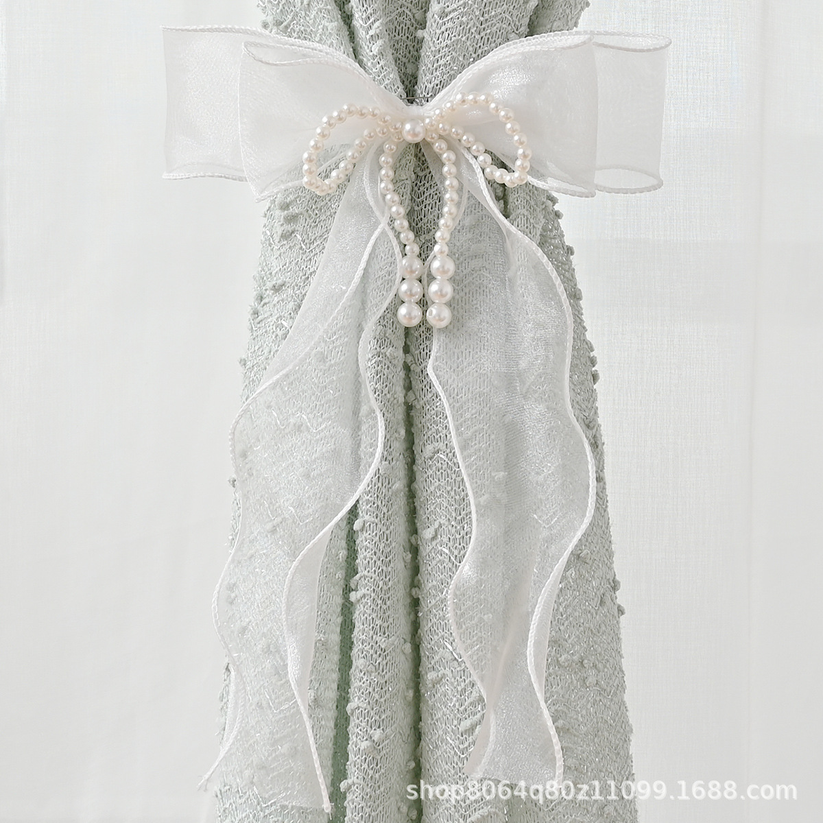Correas de cortina con lazo de perlas de color puro, venta al por mayor de fábrica, éxito de ventas transfronterizo, accesorios universales para decoración de cortinas