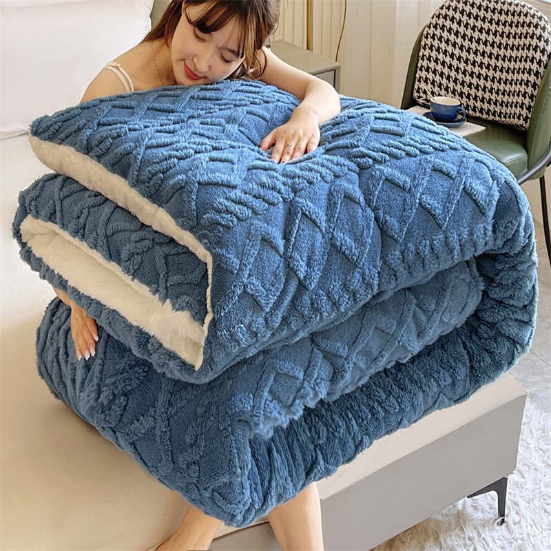 Lamb velvet quilt 2023 new winter thick quilt winter quilt thickened warm single student dormitory spring and autumn quilt