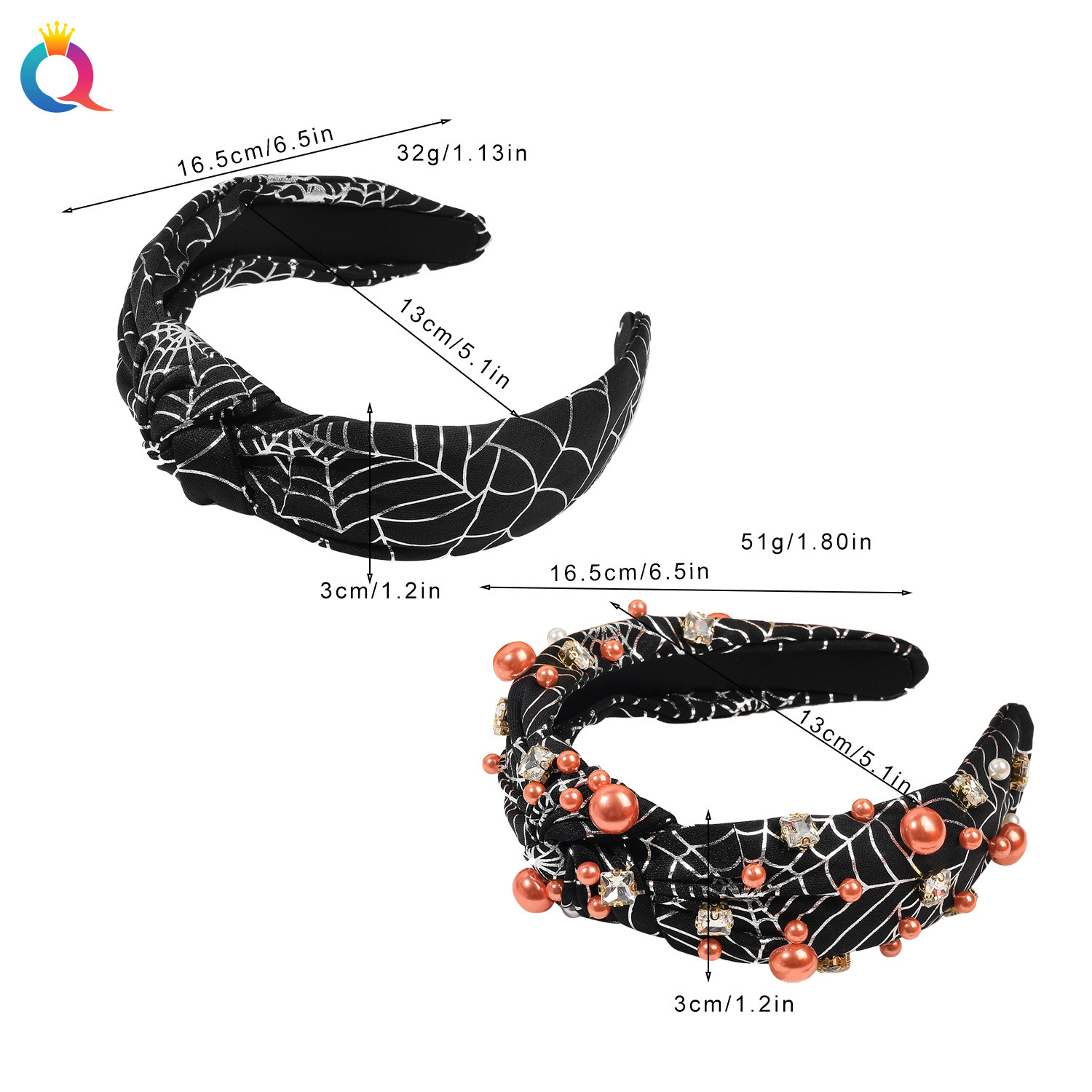 190g Weight Hair Band Hair Accessories Type Pearl Inlay Material 1 Piece Quantity Holiday, Festival Occasion Halloween Festival Skull Pattern Women's Gender Streetwear Style Streetwear Women's Skull Pearl Hair Band 5