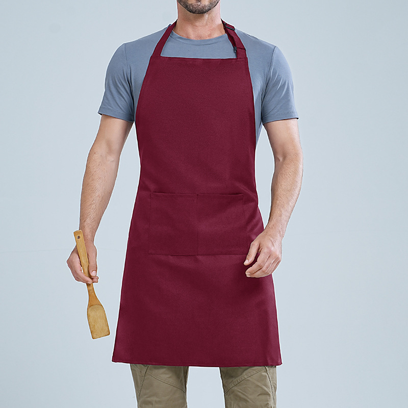 Transfronterizo Amazon halter poliéster delantal logotipo personalizado restaurante occidental café ropa de trabajo hogar cocina delantal