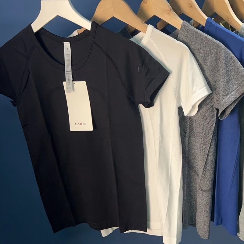 Uarun2.0 Yoga Clothing Sports Quick-Drying T-Shirt Women's Round Neck High Elasticity Tight-Fitting Honeycomb Short-Sleeved Top