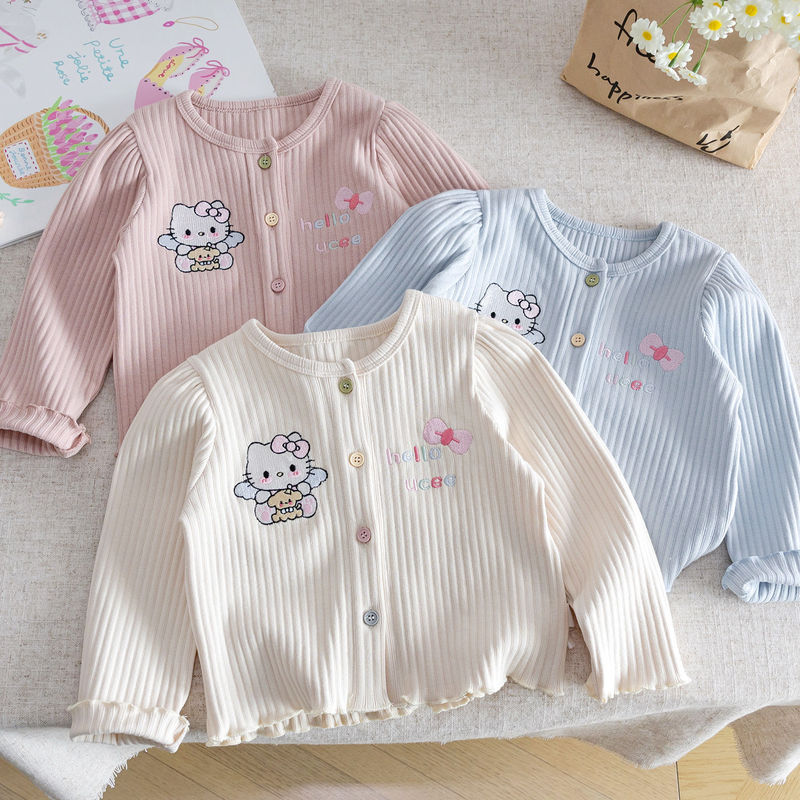 Girls' Outwears, Round Necks, Autum Baby Cardigans, Baby Tops, Spring and Autum Kidsren's Clothing, Kidsren's Clothing, Autum Clothing