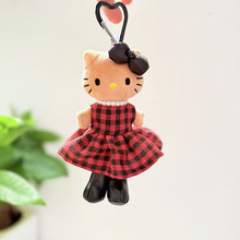 卡通辣妹长腿KITTY毛绒公仔包包挂饰裙子着替日本代购挂件玩偶服
