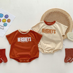 Baby Romper Summer Korean Version Boys and Girls Baby Bib Short Sleeve Crawling Suit Newborn Cartoon Triangle Bib 