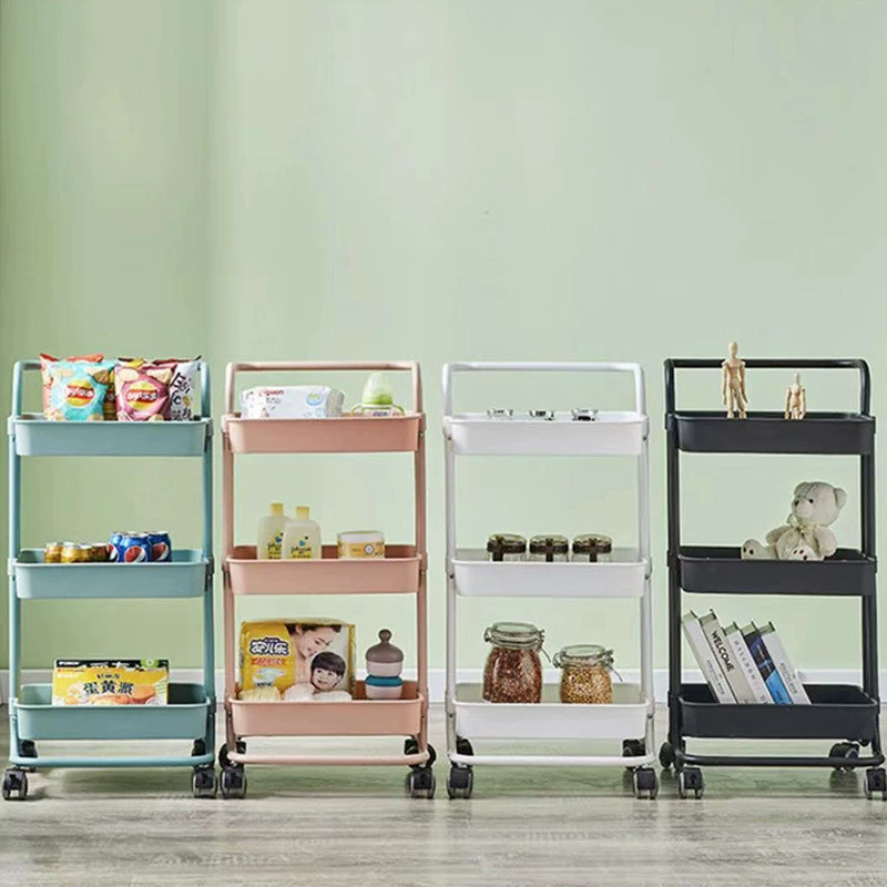 Cart storage rack without punching kitchen bathroom floor-standing storage multi-layer storage rack snack storage rack