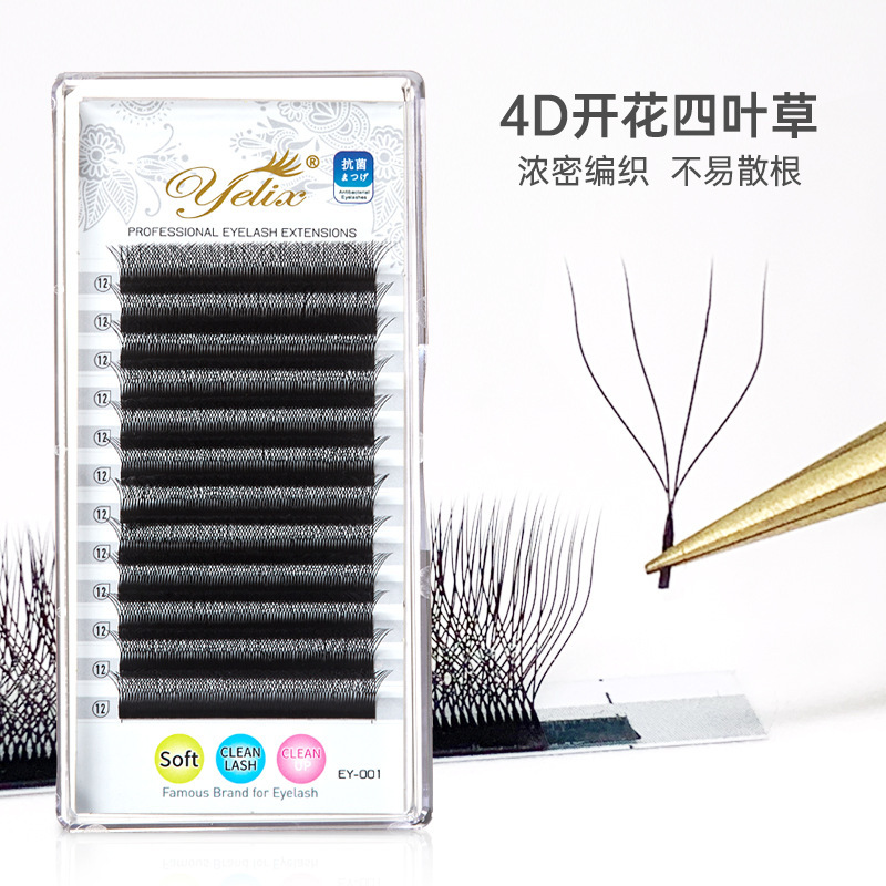 Fábrica de pestañas europeas y estadounidenses transfronterizas, pestañas falsas 3D densas, pestañas naturales, flores de trébol, pestañas injerto, pestañas injerto