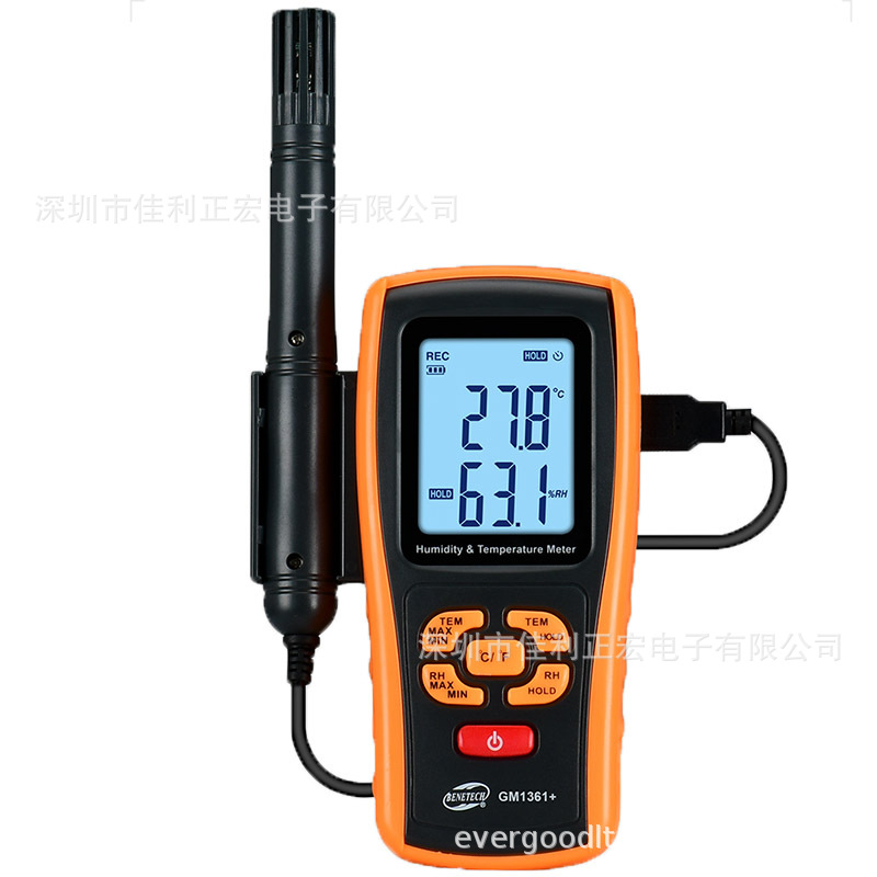 标智BENETECH 温湿度计 GM1361+数显工业电子温度计 湿度计