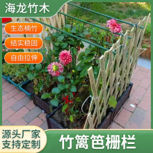 栅栏围栏庭院花园菜园竹片护栏植物爬藤架户外伸缩竹子围墙竹篱笆