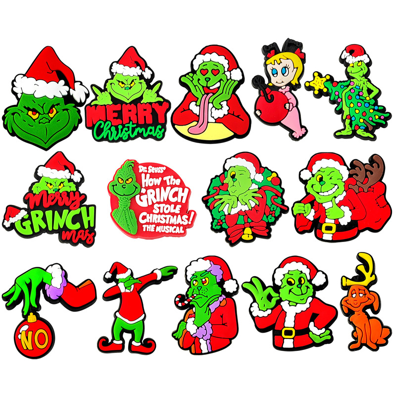 Cross-Border Christmas Treasure Shoe Flower Clogs Shoe Flower Shoe Buckle Pvc Christmas Shoe Accessories Grinch Shoe Flower Cross-Border Christmas Treasure Shoe Flower Clogs Shoe Flower Shoe Buckle Pvc Christmas Shoe Accessories Grinch Shoe Flower