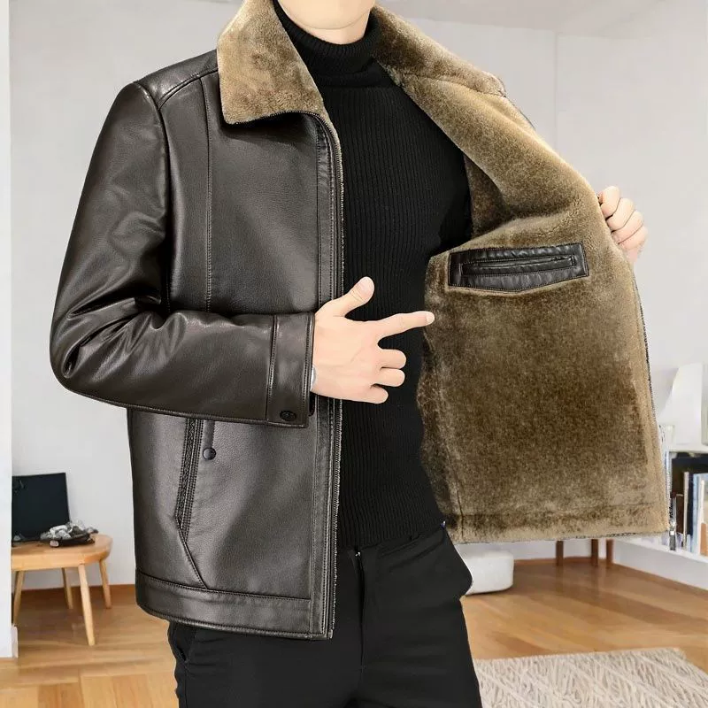 Keep warm demi-season short down jacket, for middle age