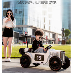 Bedoqi parent-child children's electric car car remote control four-wheel stand adult female baby toy car can sit in a stroller