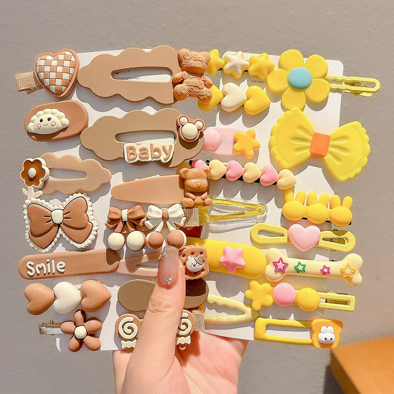 2024 nuevo clip BB de color lindo clip de cabello de boca de pato chica lateral clip de frange para niños tocado tarjeta de cabello rotura