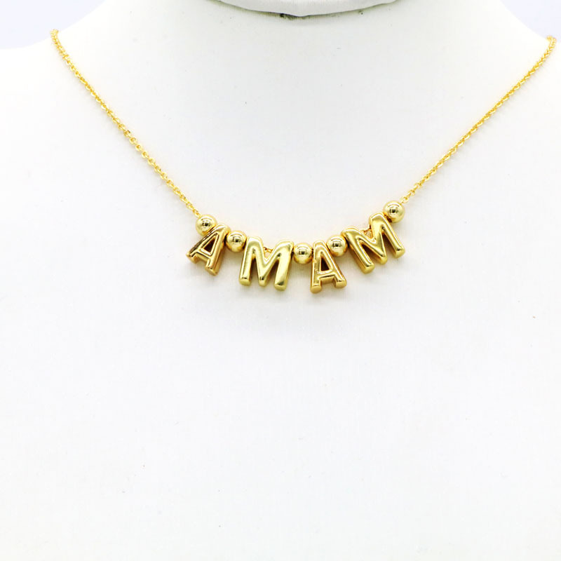 Copper 18K Gold Plated Casual Letter Zircon Necklace display picture 7