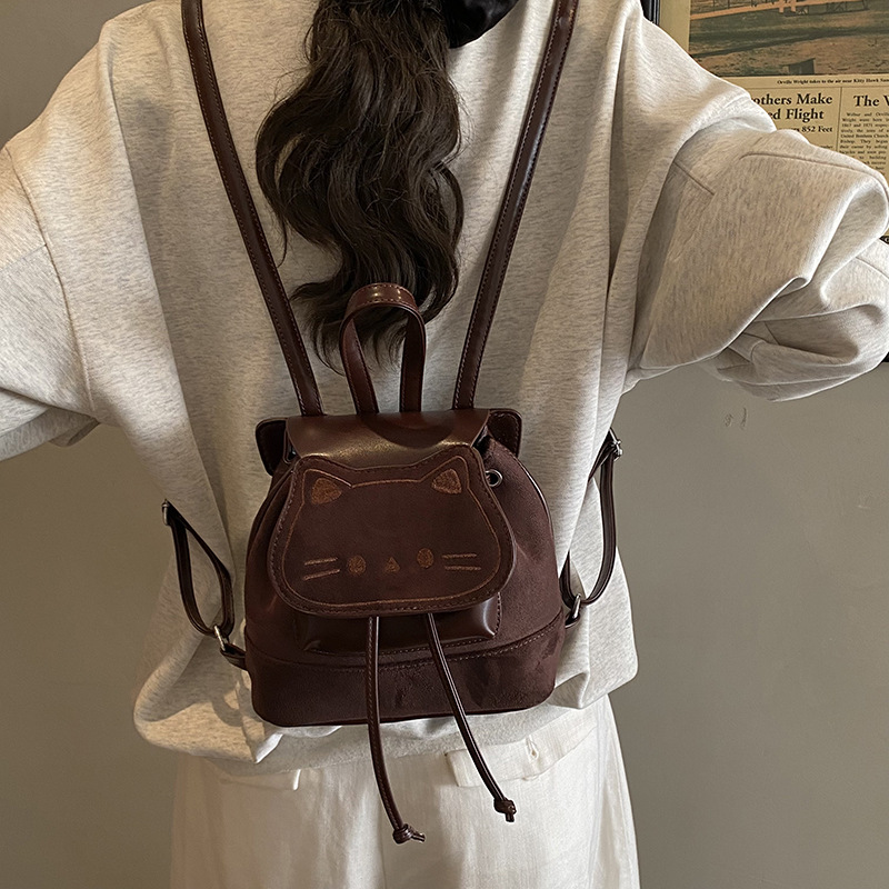 Mochila coreana esmerizada para niños y niñas, caricatura lindo gatito, mochila para bebés, nuevo otoño y invierno mochila para niños.