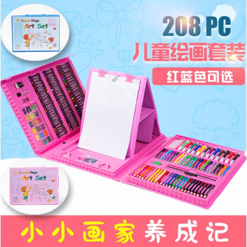 208 pinceles juegos de crayones de color para niños herramientas de arte de plomo de color para aprender cajas de regalo de temporada escolar para estudiantes