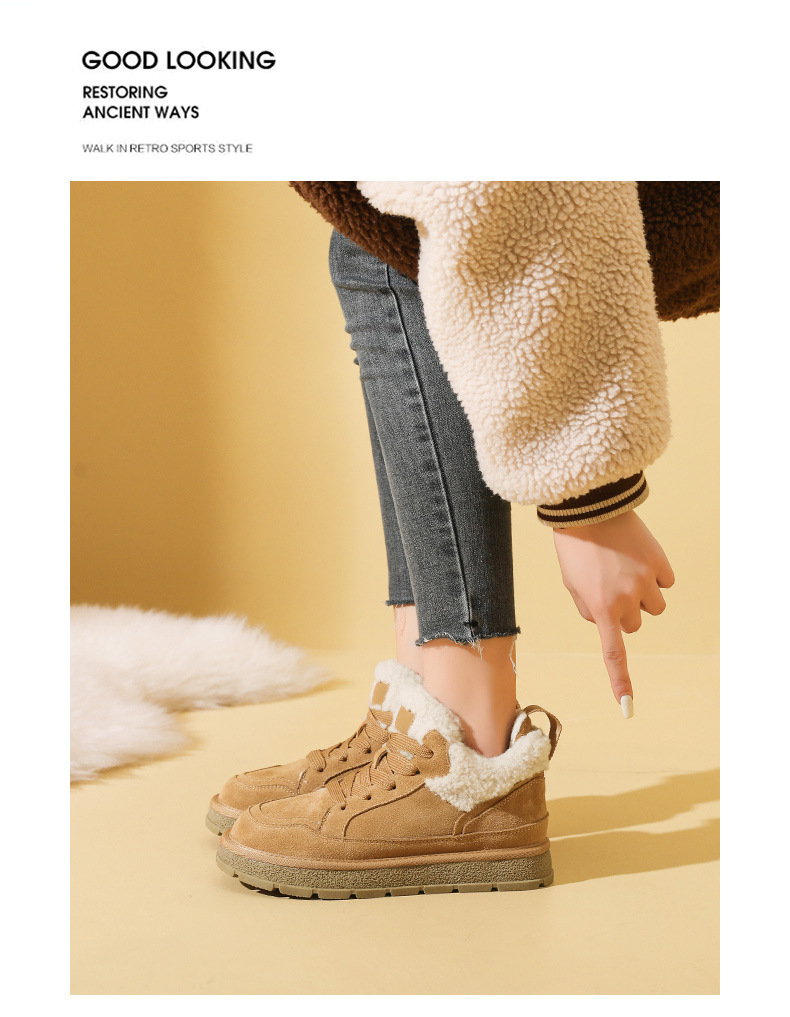 Women's Snow Boots Warm Winter Velvet Lined Thick Sole Cotton Shoes_voghion.com