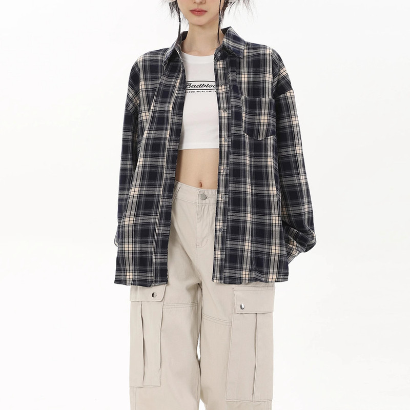 American Retro Plaid Shirt for Men and Women Spring and Autumn New Jacket Cardigan Loose oversize Niche Casual Shirt American Retro Plaid Shirt for Men and Women Spring and Autumn New Jacket Cardigan Loose oversize Niche Casual Shirt