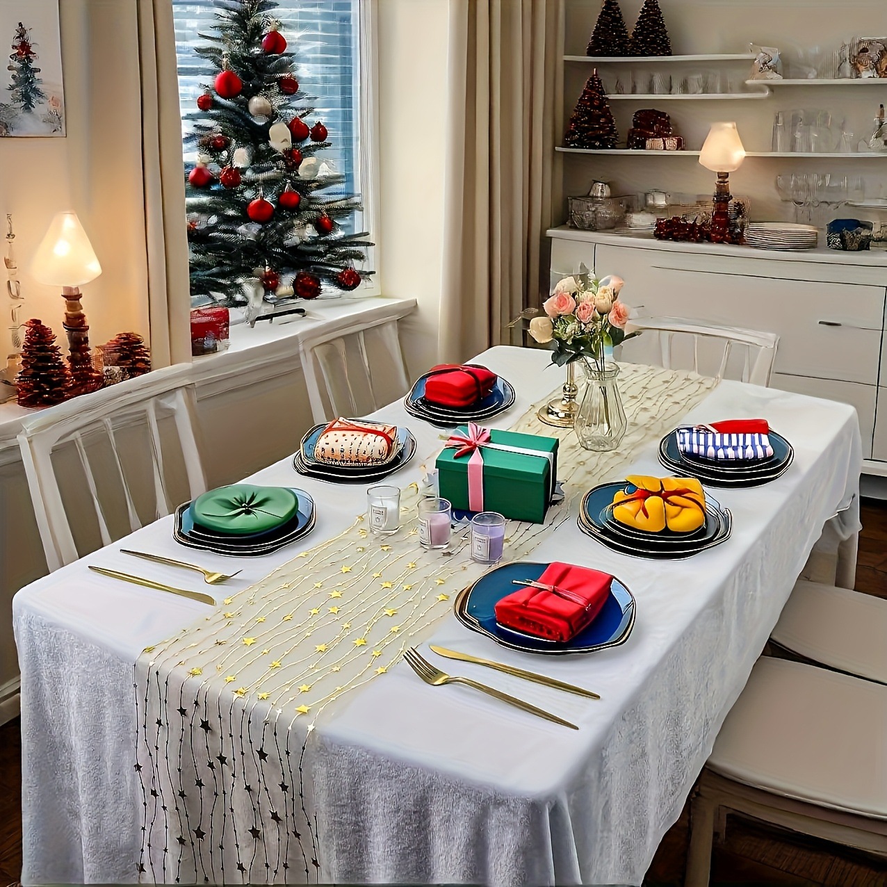 Amazon transfronterizo nueva bandera de mesa dorada rectangular poliéster boda cumpleaños boda decoración de mesa para el hogar