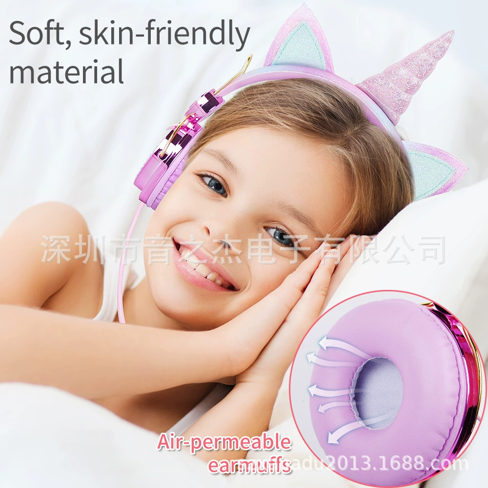 Cartoon Unicorn Bluetooth Headphones for Mobile, Phone, Tablet, Laptop – Soft, Skin-friendly Earmuffs