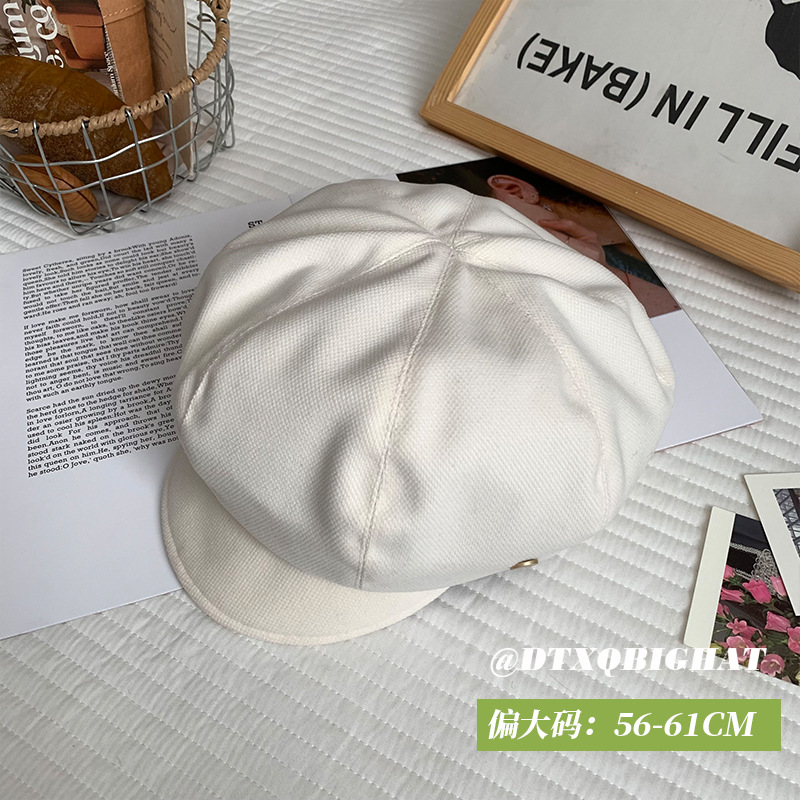 Boina negra de boca de pato nubes versátil cara pequeña sombrero de octogono otoño y invierno artístico gran cinturón de cabeza pintor sombrero hombre