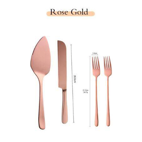 로즈 골드 칼과 주걱 + 포크