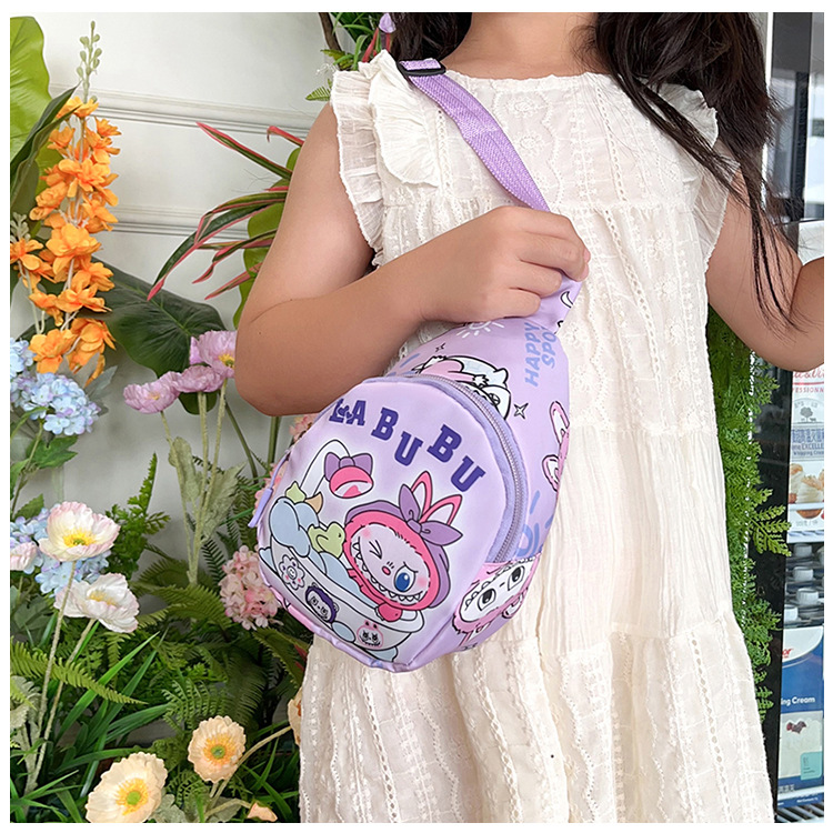 Large-capacity children's chest bag with printed patterns, cute cartoon casual single-shoulder crossbody bag for boys and girls, coin purse, trendy baby matching undefined