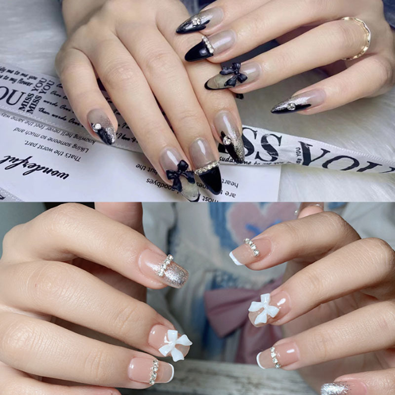 Joyas de manicura arco aurora oso mariposa diamante de sirena perlas mezcladas 7 caja de accesorios de taladro de uñas