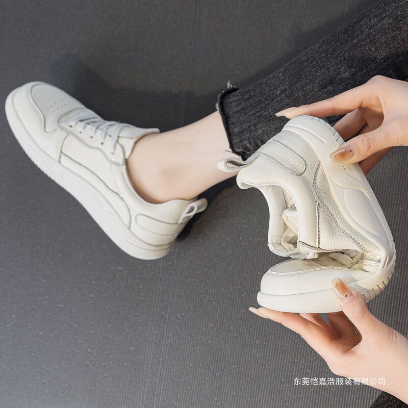 2026 Winter Casual Style Women's Shoes with Top-Layer Cowhide Upper, Latex Insole, Rubber Thick Sole, Shallow Mouth, and Mid-Cut Design