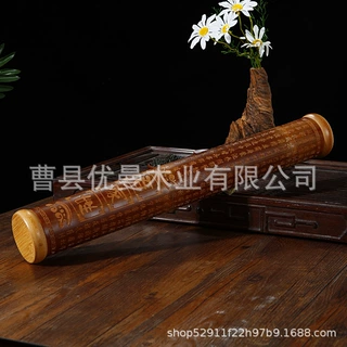 厂家批发竹制加长款密封防潮线香盒圆形香桶沉香檀香收纳存香木桶