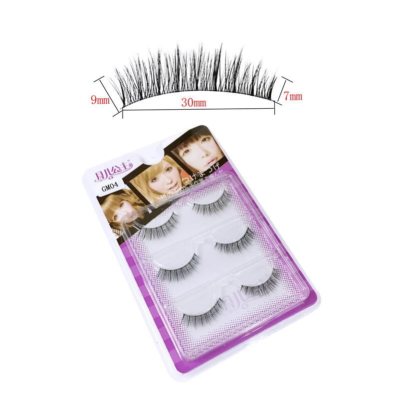 月兒公主3D卷翹假睫毛 GM04 自然仿真立體多層次透明梗眼睫毛