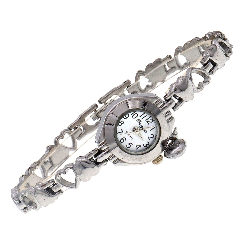 80g Weight Ordinary Glass Mirror Material Alloy Strap Material Watch Classification Pointer+Number Display Type Buckle Buckle Style Round Dial Shape Daily Occasion Quartz Movement Heart Shape Pattern Women's Gender Casual, Classic Style Style Casual Classic Style Heart Shape Buckle Quartz Watch Women's Watches 14