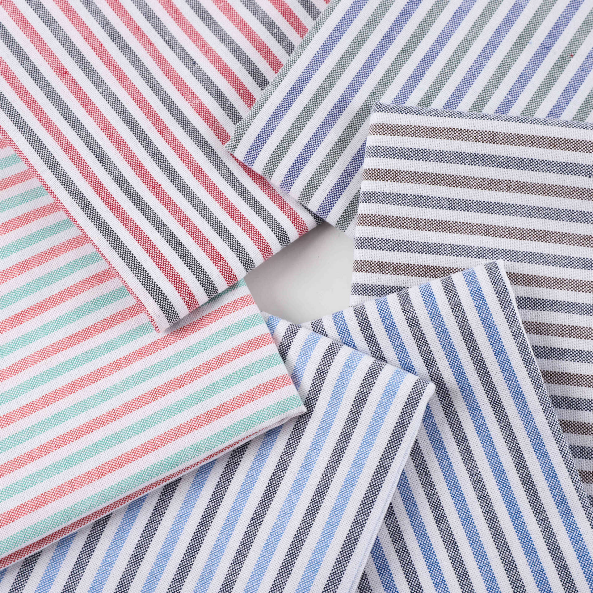 全棉三色牛津条子青年布春秋男女村衫DIY布料玩具工艺品纯色条纹