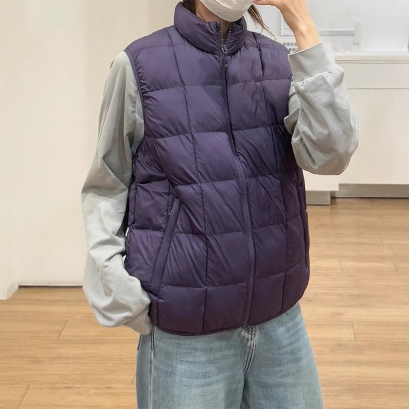 Uraz Men's and Women's Clothing Couple Outdoor Stand-Up Collar Air Cotton Vest Portable Warm Vest Autumn and Winter Al483632