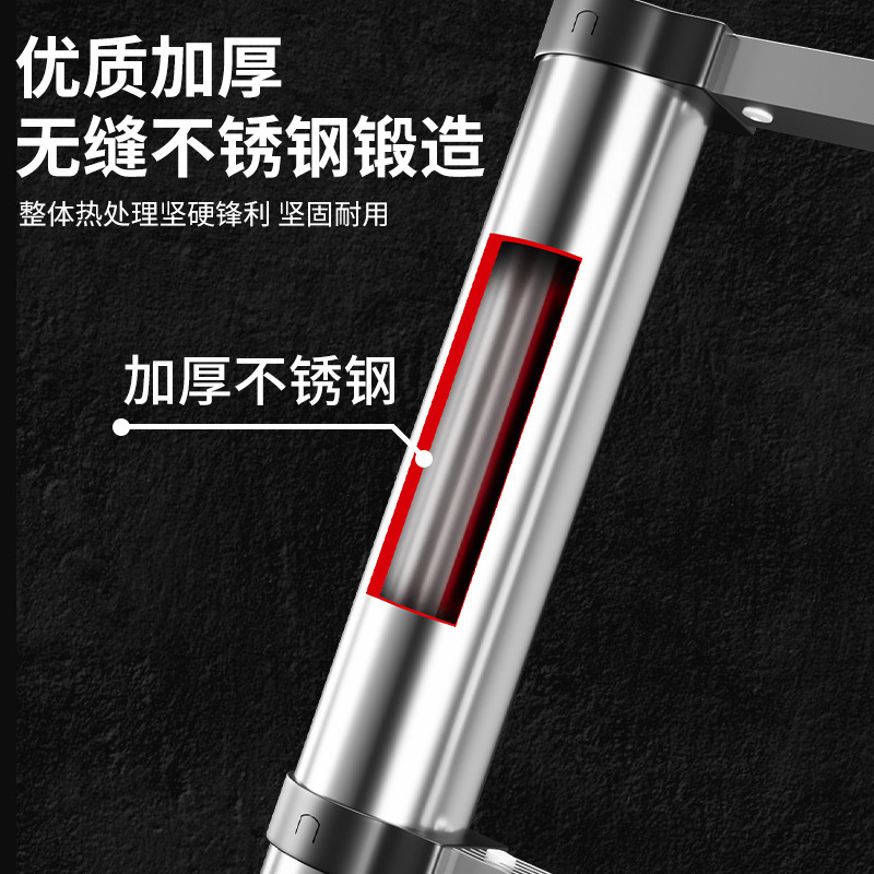 畅俣达不锈钢伸缩梯子多功能家用人字梯便携折叠梯竹节梯升降步梯|undefined