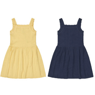 2025 girls summer vest dress sleeveless knitted jacquard dress cotton thin dress new BTX
