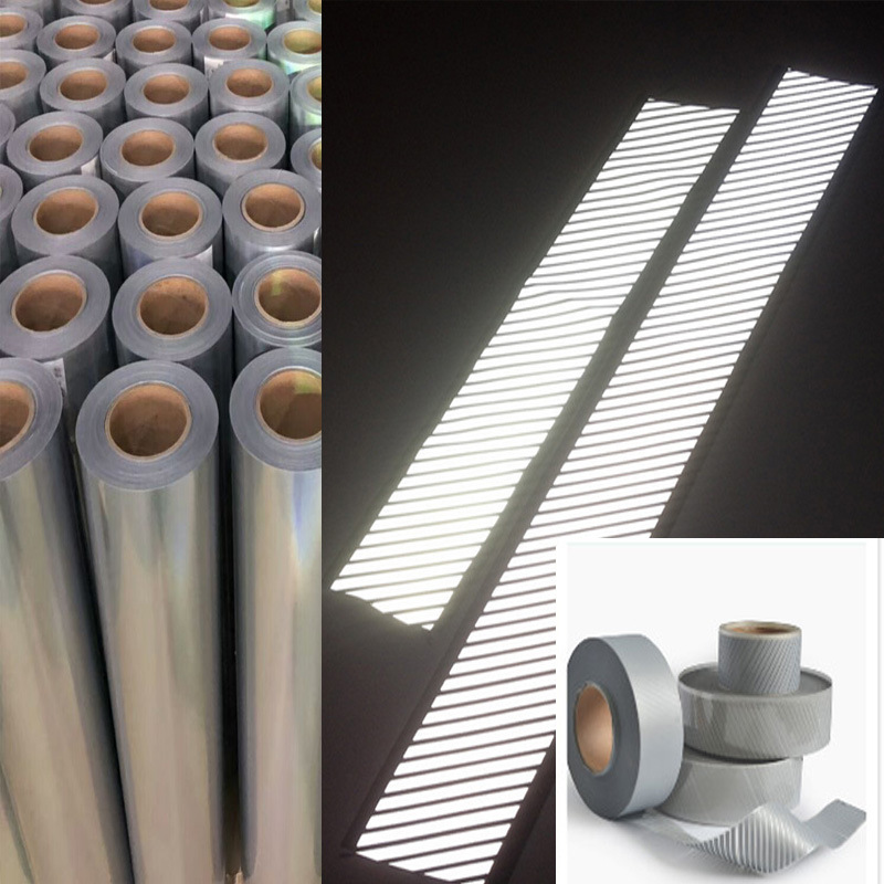 亮银反光热转印膜 服装警示带反光辅料 高亮弹力雕刻图案反光材料