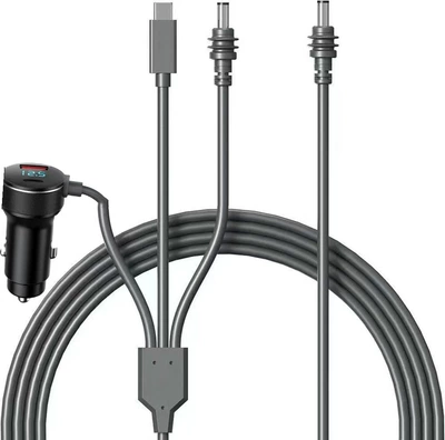 Charging Source Line Dc Charger – Mobil şarj cihazları - three-in-one-digital-display-car-charger-dc-waterproof-12v5a-18awg-cable-2m