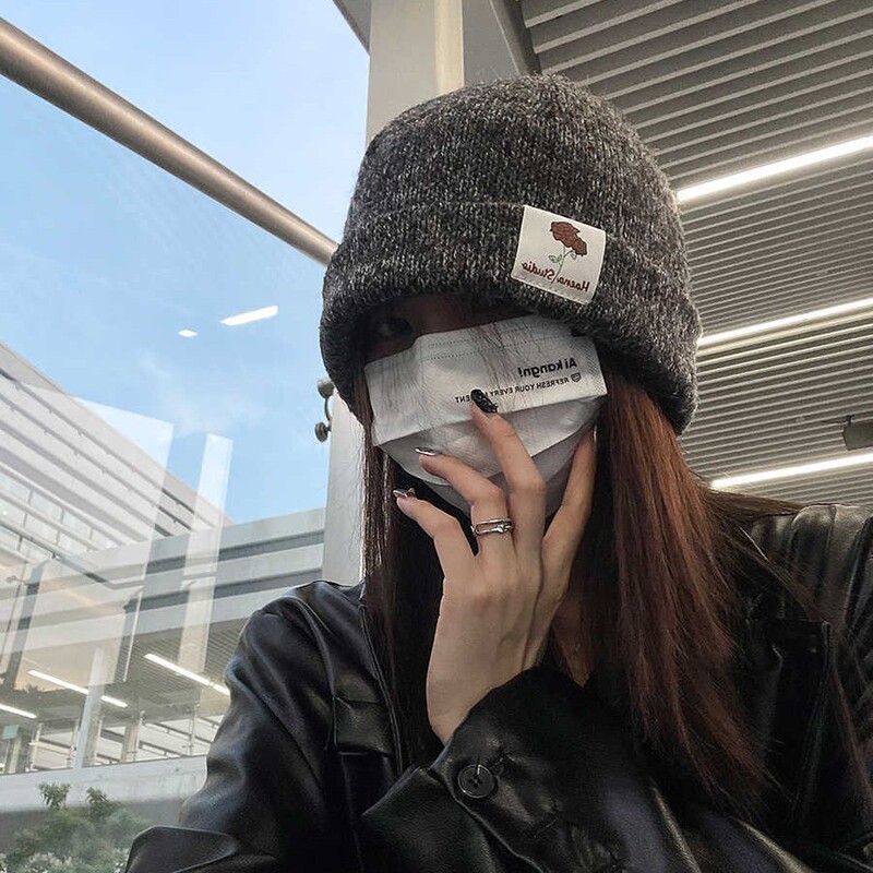 韩版秋冬季帽子女款纯色针织毛线帽时尚百搭包头帽显脸小保暖冷帽|undefined