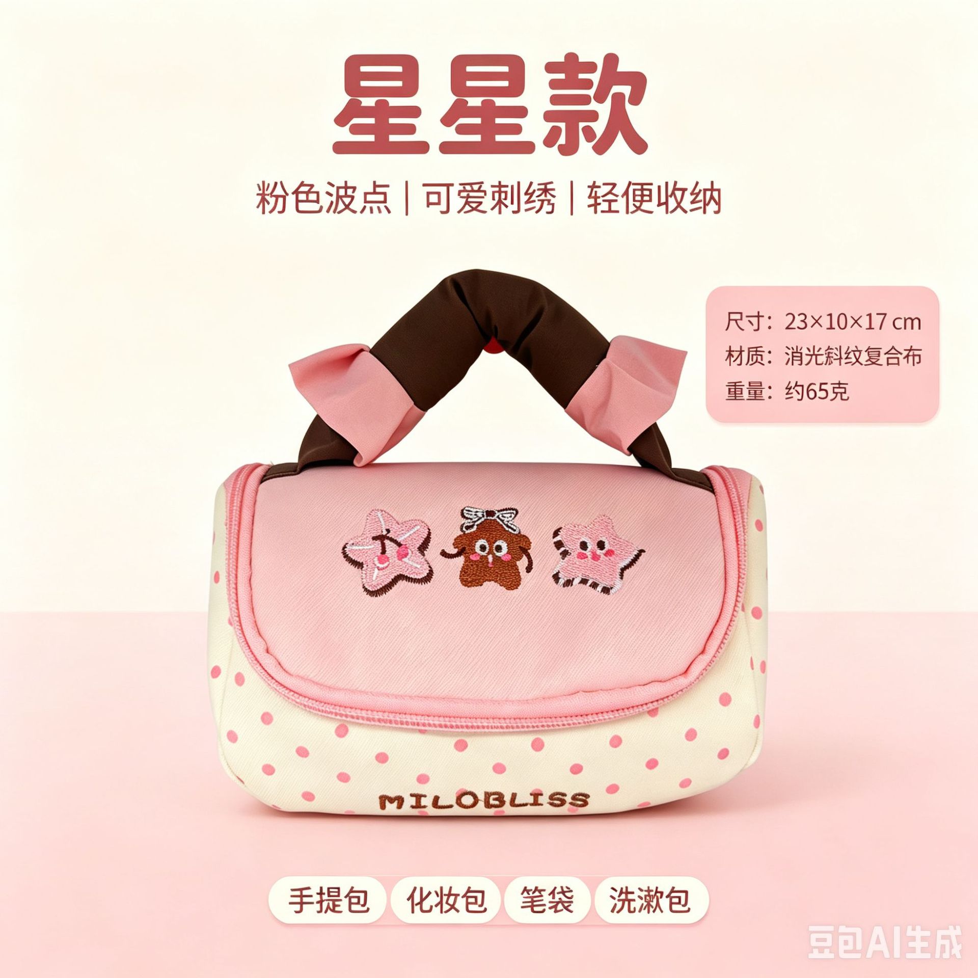 New Makeup Bag, Souvenir Gift, Hello Kitty Toiletry Bag, Pencil Case, Travel Portable Bridesmaid Embroidery, Large Capacity, High Aesthetic Value