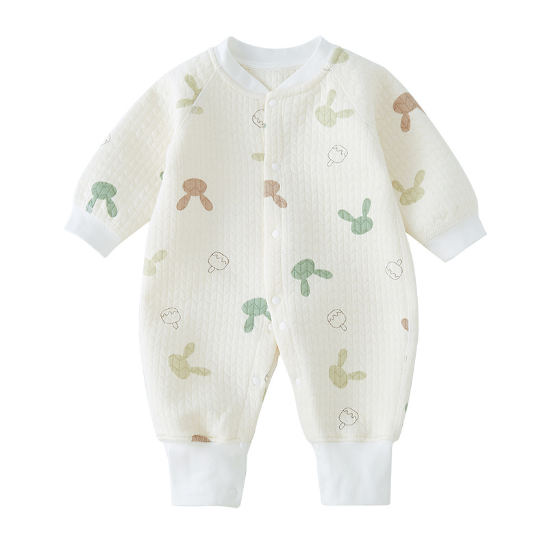 Bebé mono primavera y otoño puro algodón acolchado bebé niña ropa de primavera ropa recién nacido mameluco bebé primavera mameluco
