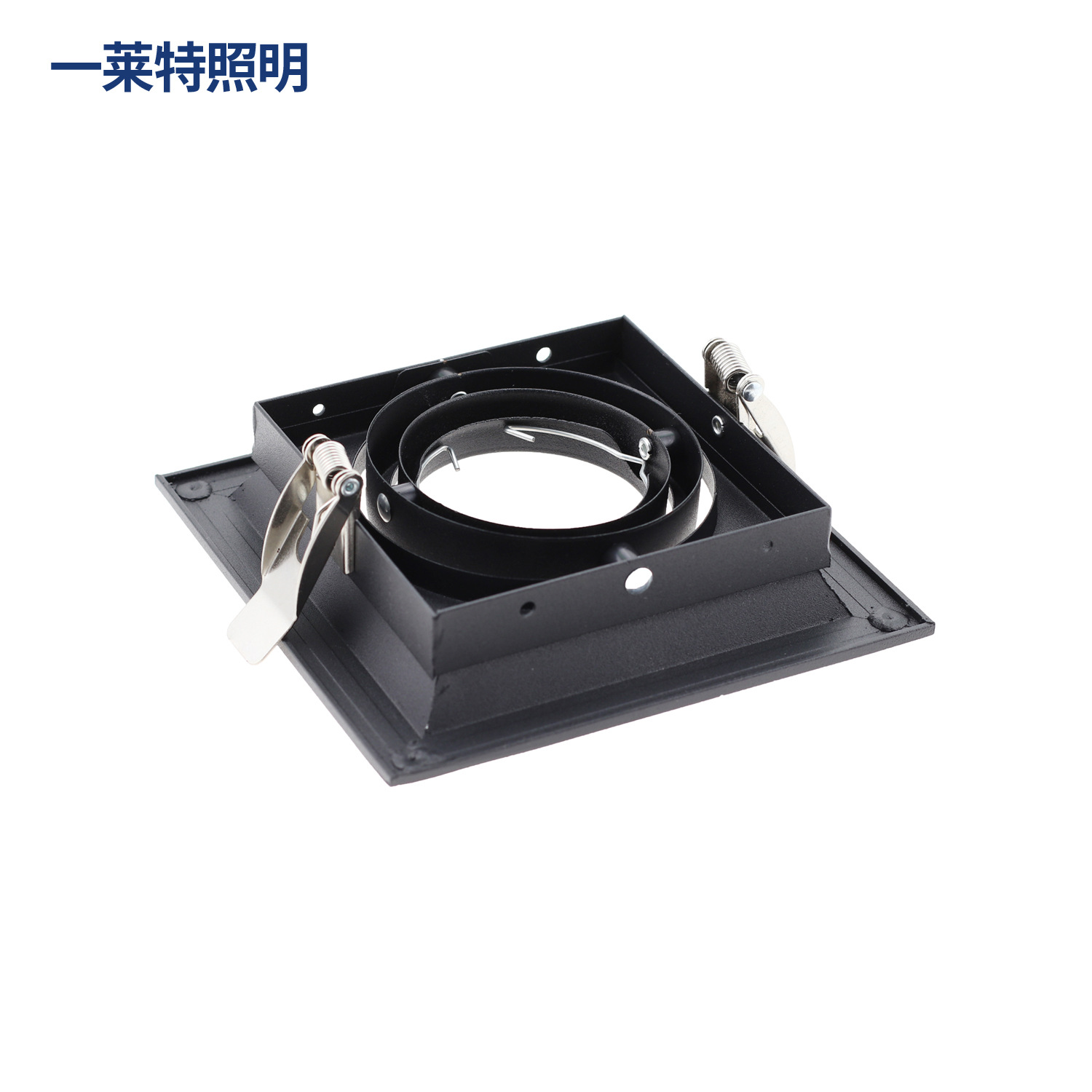 Lámpara de rejilla de una sola cabeza Tarjeta de marco exterior GU10 MR16 lámpara de cubo de la taza soporte blanco y negro proyector LED Kit de concha