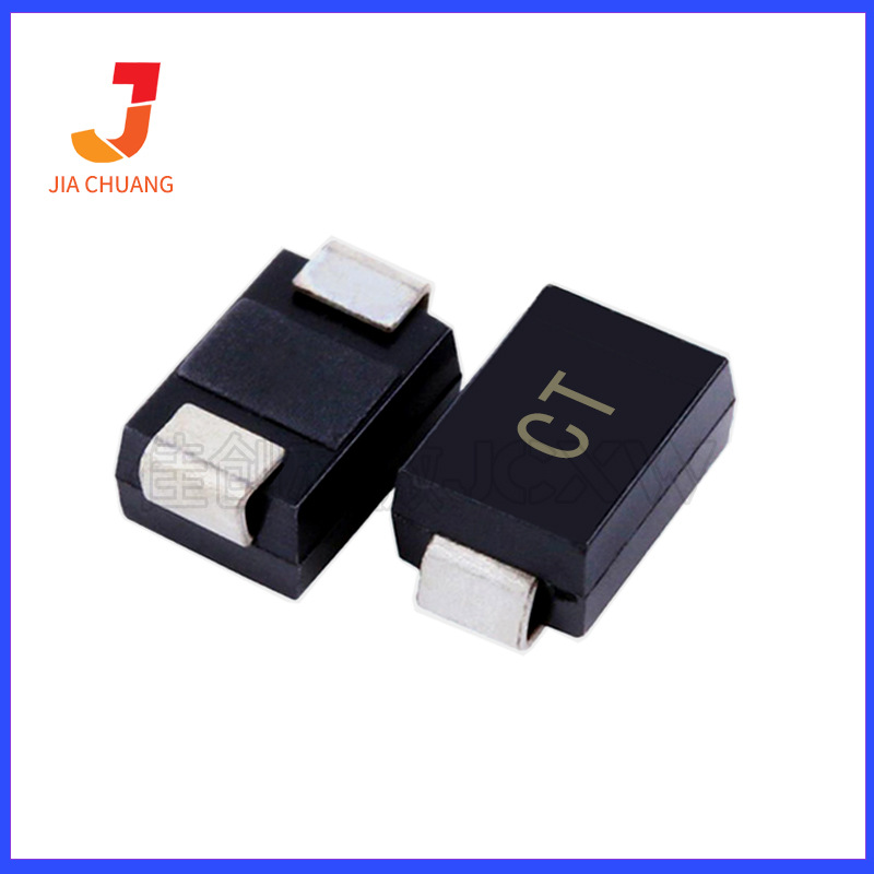 国产替代 大芯片 SMBJ43CA 中性丝印:CT 600W DO-214AA 双向TVS管