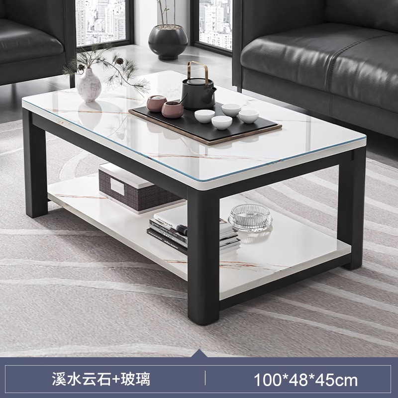 Sala de estar, mesa de centro para el hogar, mesa de té de vidrio templado, mesa de té minimalista, mesa de centro pequeña, moderna y sencilla, casa de alquiler